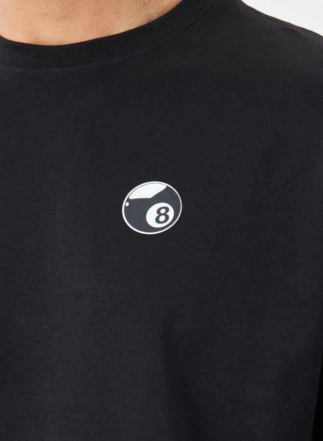 Styli Men Black Graphic Print Oversized T-Shirt - Image 3