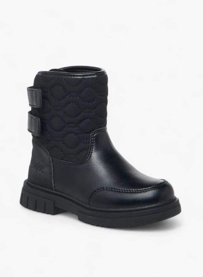 Lee Cooper Girls' Quilted Ankle Boots with Hook and Loop Closure