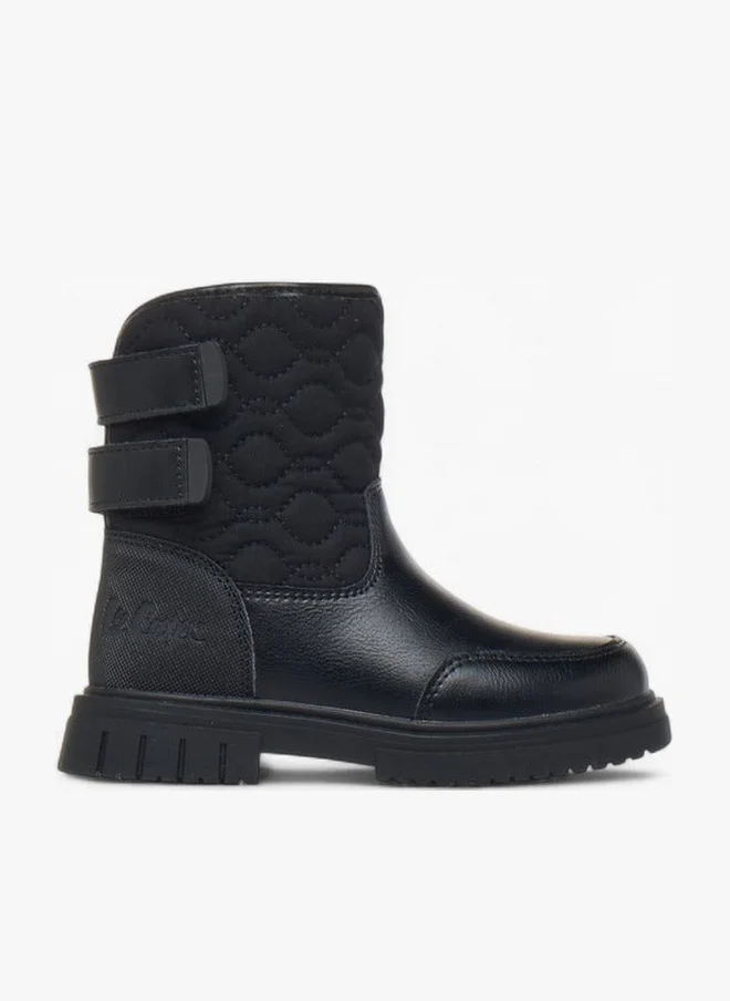 Lee Cooper Girls' Quilted Ankle Boots With Hook And Loop Closure