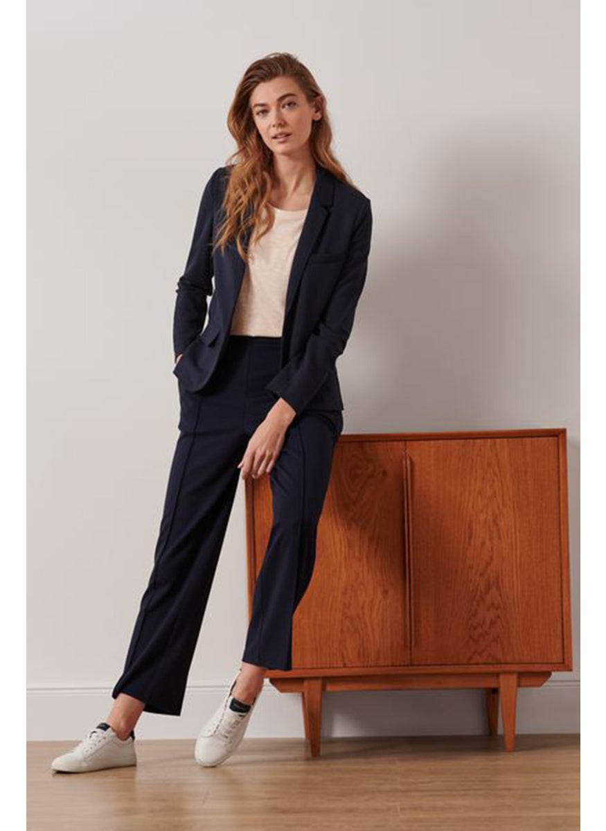 Tchibo - Women Regular Fit Solid Blazer, Navy Blue - Image 1