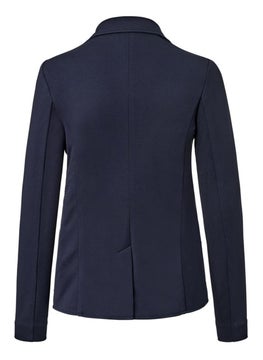 Tchibo Women Regular Fit Solid Blazer, Navy Blue  - Image 3