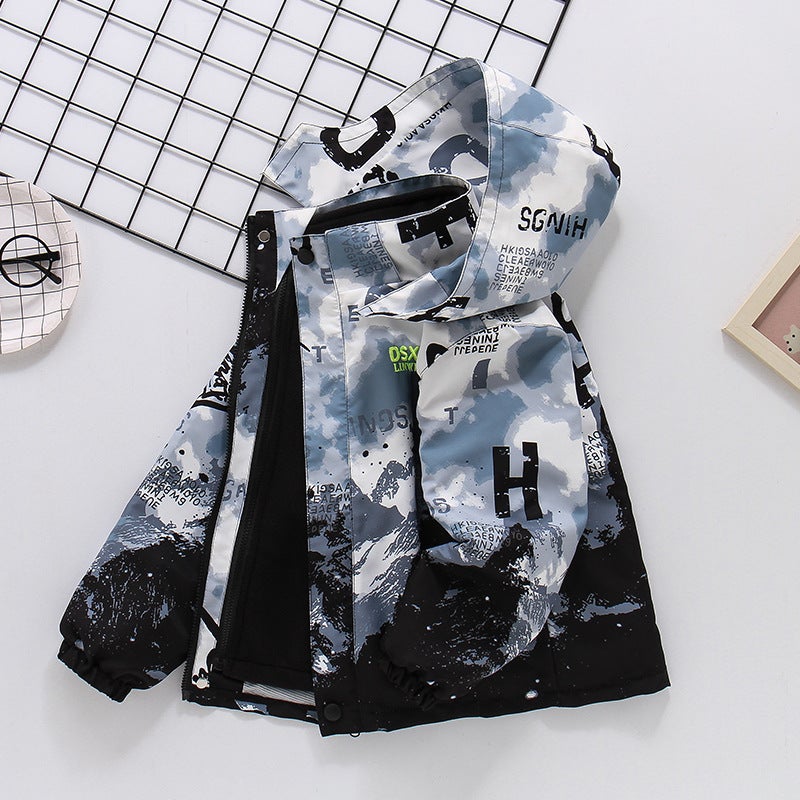 Boys' Coat Children'S Charge Clothes Fleece-Lined Thickened Children'S Removable Three-In-One - Image 2