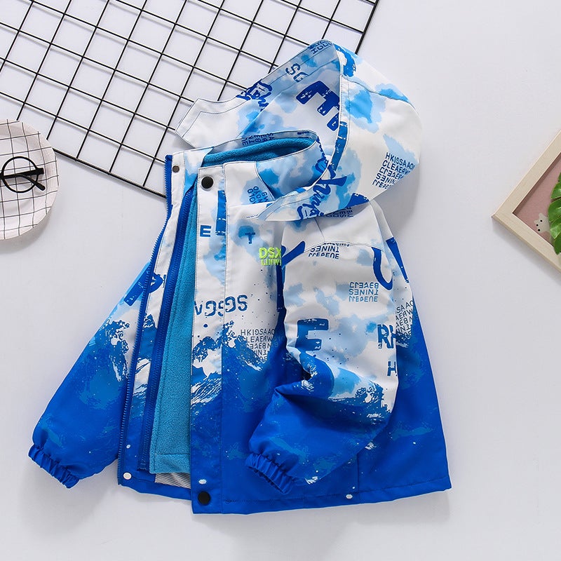 Boys' Coat Children'S Charge Clothes Fleece-Lined Thickened Children'S Removable Three-In-One - Image 3