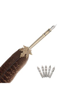 Quill Handcraft Feather Dip Pen Stem Metal Nib Pen Writing Quill With 5 Extra Nibs Style F - pzsku/Z07EB2A9249469155F62AZ/45/_/1720073377/58c8266d-5f08-49de-b28c-d55e031fe7c4