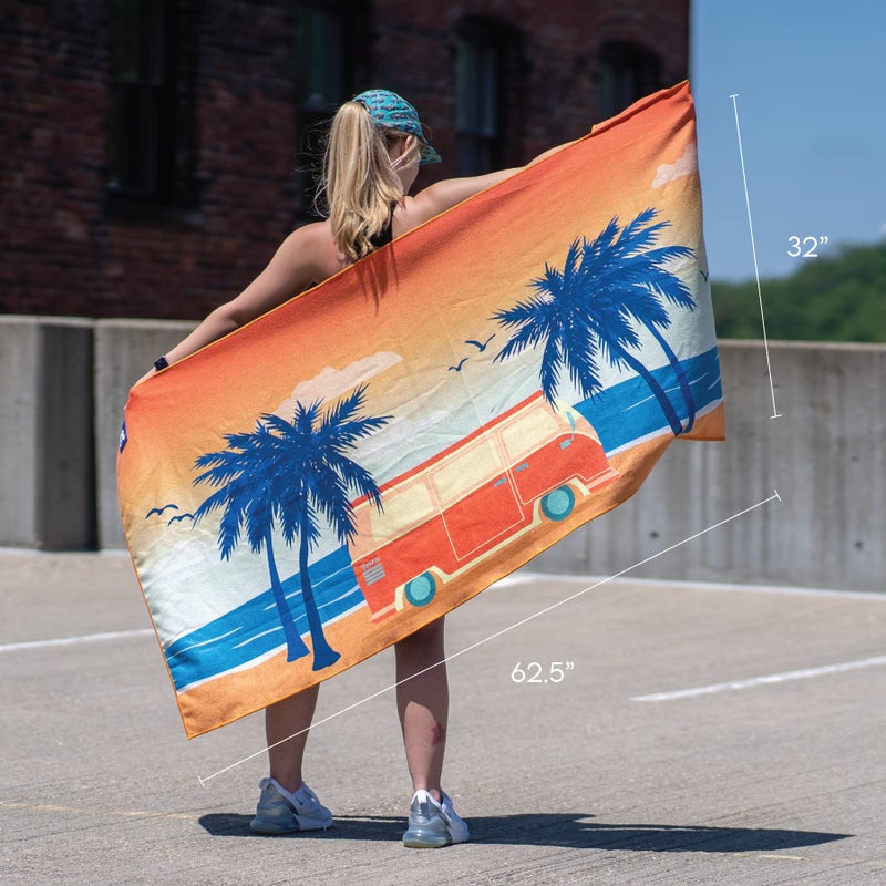 Sprints Athletic Running Towel, Full-Sized, Car Seat Cover - Performance Microfiber (Retro Sunset) - Image 5