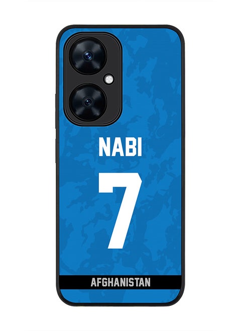 Rugged Black Edge case for Huawei nova 11i , Slim fit Soft Flexible Rubber Edges Anti Drop Cover - Team Afghanistan Mohammad Nabi, Jersey No 7