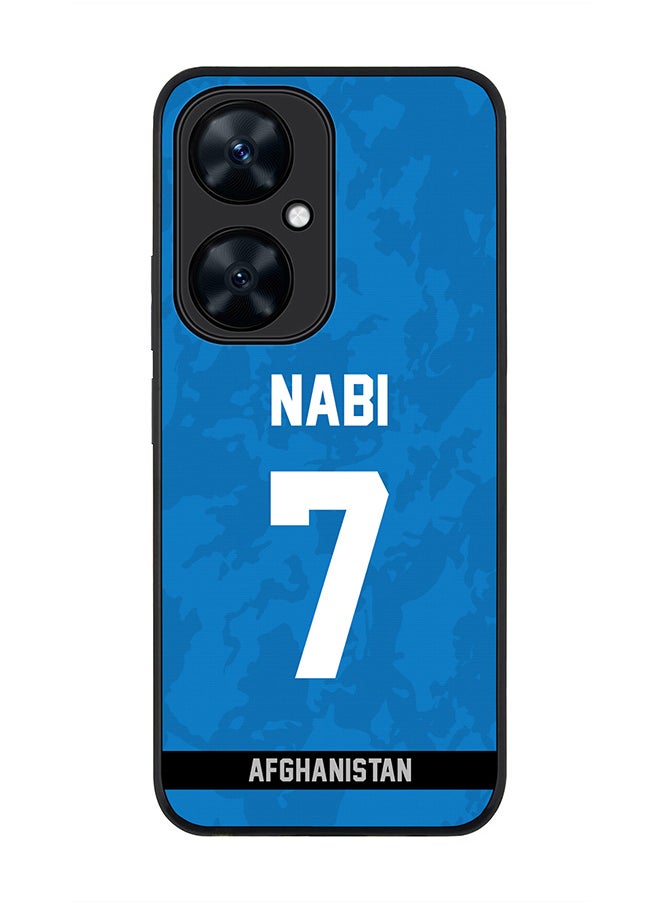 Stylizedd Rugged Black Edge case for Huawei nova 11i , Slim fit Soft Flexible Rubber Edges Anti Drop Cover - Team Afghanistan Mohammad Nabi, Jersey No 7  - Image 1