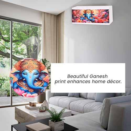 Da Anushi Printed Split Ac Cover Indoor Unit For 1.5 Ton Capacity AC, Inner Unit Ac Cover, All Weather Cover/Attractive Digital Prints/Dustproof/Silken water-resistant Split Ac Cover (Multi Blue) - Image 3