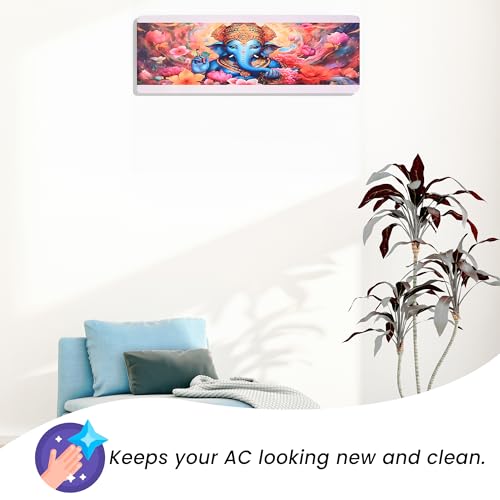 Da Anushi Printed Split Ac Cover Indoor Unit For 1.5 Ton Capacity AC, Inner Unit Ac Cover, All Weather Cover/Attractive Digital Prints/Dustproof/Silken water-resistant Split Ac Cover (Multi Blue) - Image 4