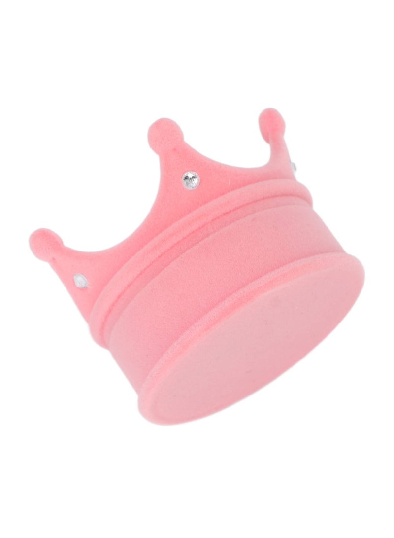 KASTWAVE Ring Box Small Crown Crown Ring Earrings Necklace Jewelry Box Flocking Trinket Treasure Chest Storage Organizer Keepsake Box for Wedding Gift (Pink 4PCS) - Image 5