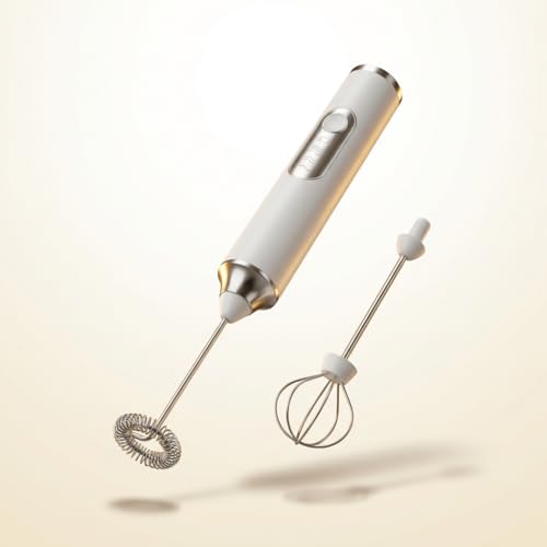Konquer TimeS Rechargeable Handheld Milk Frother 3 Speed Electric Coffee Frother with Dual Whisks, Stand-Up Design for Lattes, Cappuccinos, Cream, and Buttermilk, Rechargable 1200 mAh Batterie - Image 2