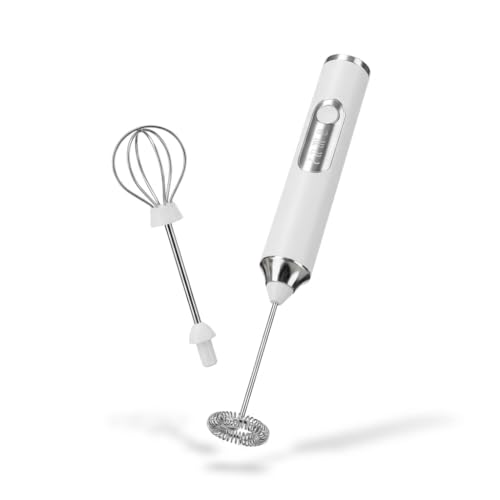 Konquer TimeS Rechargeable Handheld Milk Frother 3 Speed Electric Coffee Frother with Dual Whisks, Stand-Up Design for Lattes, Cappuccinos, Cream, and Buttermilk, Rechargable 1200 mAh Batterie - Image 1