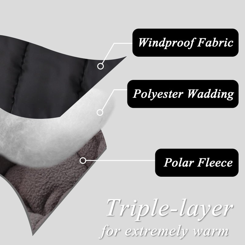 Zsedrut Stroller Gloves Universal Winter Anti-Freeze Stroller Mittens Water Repellent Hand Warmer Muff Fleece Lined,Winter Stroller Accessories (Black) - Image 3