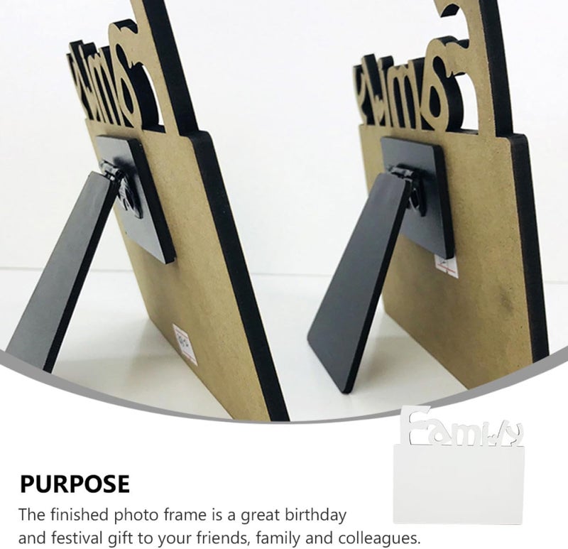 GALPADA Heat Press Wooden Picture Frame Sublimation Blank DIY Photo Frame Board White Hollow Letter Design Tabletop Display - Image 3
