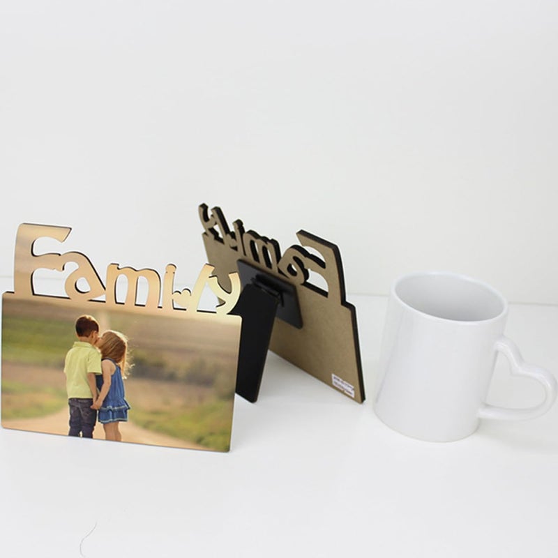 GALPADA Heat Press Wooden Picture Frame Sublimation Blank DIY Photo Frame Board White Hollow Letter Design Tabletop Display - Image 5