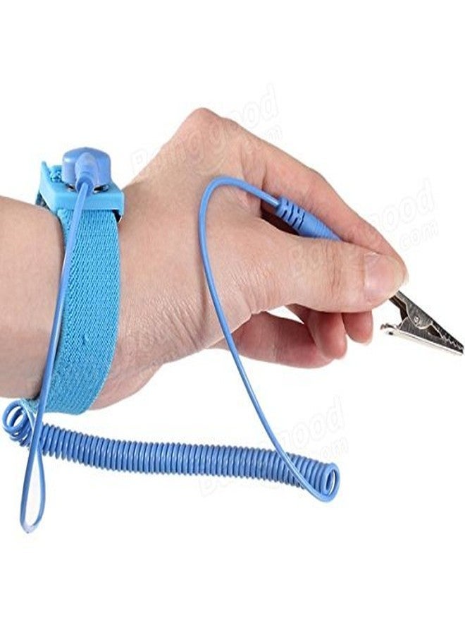 SCHOFIC [PACK OF 2 ] Anti-Static [ESD] Safe Discharge Wristband Wrist Strap band Grounding Cord Tool- Blue - Image 5