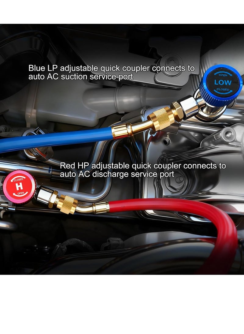 DEFAONS Auto AC Quick Coupler Low Pressure Connector 4240, Adjustable Snap Lock R134A Air Conditioning Service Port Adapter, Blue LP Refrigerant Charging Coupling for Car AC Repair Gauge Hose Vacuum Diagnostic Tool KitDEFAONS Auto AC Quick Coupler Low Pressure Connector 4240, Adjustable Snap Lock R134A Air Conditioning Service Port Adapter, Blue LP Refrigerant Charging Coupling for Car AC Repair Gauge Hose Vacuum Diagnostic Tool Kit - Image 4