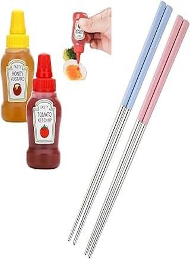 SBA PRIME Reusable Metal Chopsticks Stainless Steel Lightweight Durable Washable Anti Slip Chopsticks for Daily Use Travel Hotel Home Pink 1 Pair