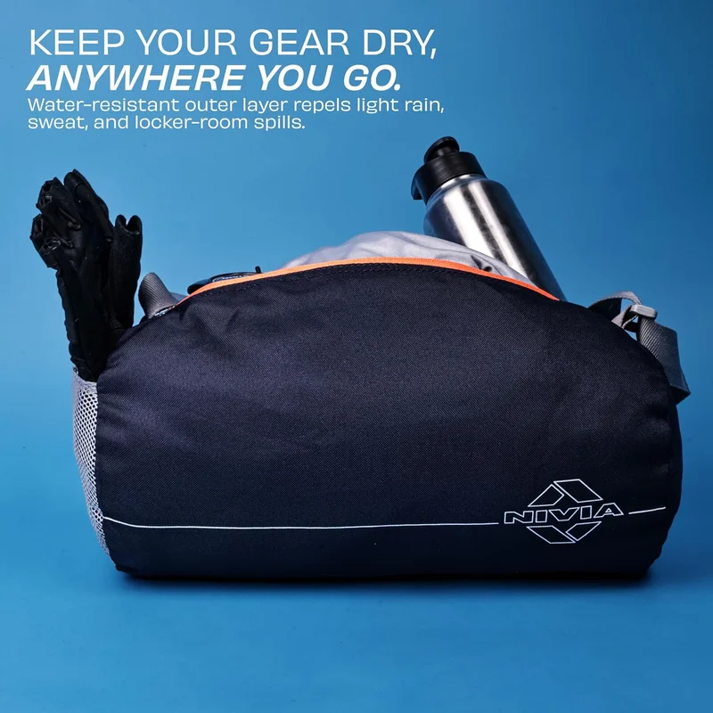 Nivia  Nivia Basic Duffel Bag - Navy Blue and Orange  | Best Price UAE