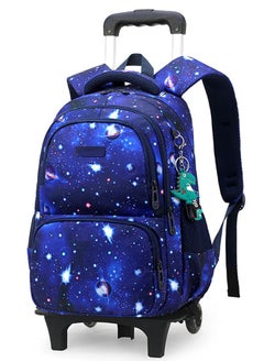 GoldenLike Kids Rolling Backpack,Large Capacity Children School Bag,Boys Girls School Wheeled Backpack,Durable Students Bookbag,Fashion Printed Trolley Schoolbag for Elementary and Middle School  - Image 1