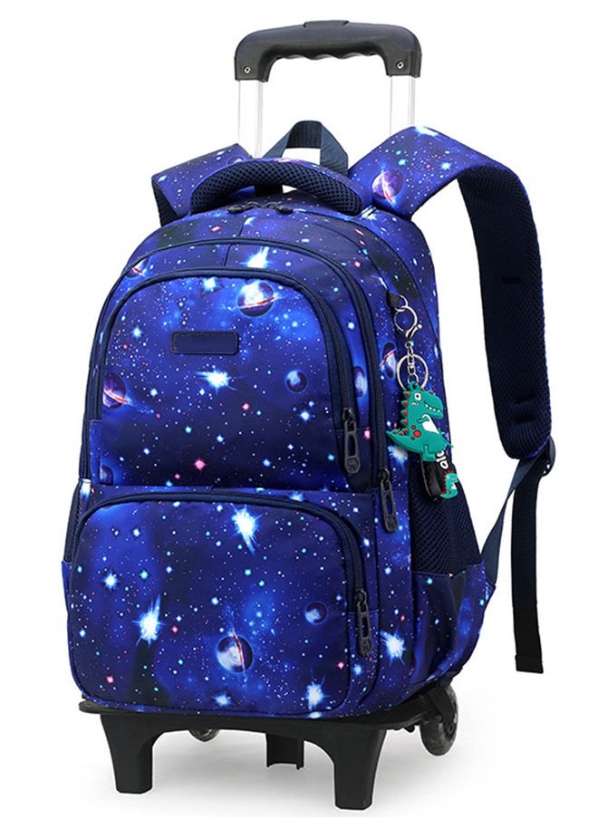 GoldenLike Kids Rolling Backpack,Large Capacity Children School Bag,Boys Girls School Wheeled Backpack,Durable Students Bookbag,Fashion Printed Trolley Schoolbag for Elementary and Middle School  - Image 1