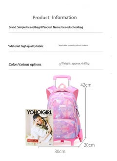GoldenLike Kids Rolling Backpack,Large Capacity Children School Bag,Boys Girls School Wheeled Backpack,Durable Students Bookbag,Fashion Printed Trolley Schoolbag for Elementary and Middle School  - Image 3