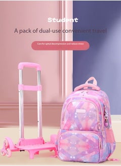GoldenLike Kids Rolling Backpack,Large Capacity Children School Bag,Boys Girls School Wheeled Backpack,Durable Students Bookbag,Fashion Printed Trolley Schoolbag for Elementary and Middle School  - Image 4