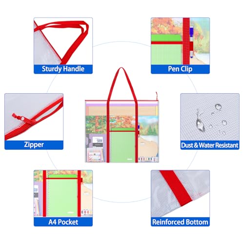 ZKOO Bulletin Board Poster Storage, Extra-Large Storage Chart Art Portfolio Bag 30 x 25 Inchs, Bulletin Board Sheet Organization for Bulletin Boards, Scrapbooks, Keepsake and Poster (30" X 25") - Image 3