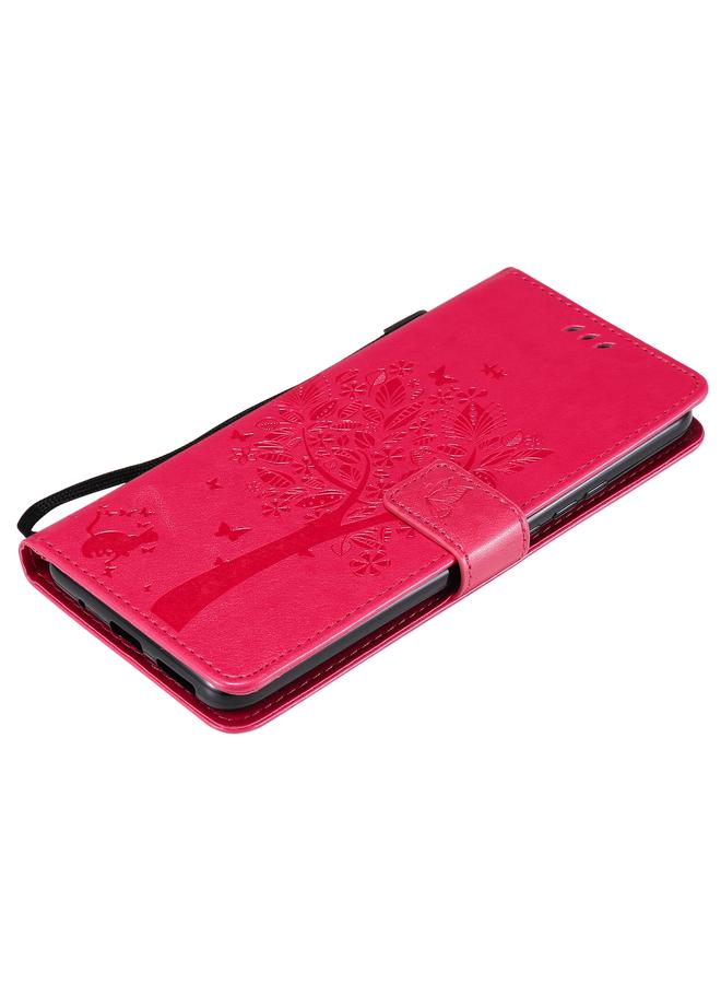 S-TOP Case For Motorola Moto G9 Power Tree & Cat Pattern Pressed Printing Horizontal Flip PU Leather Case with Holder & Card Slots & Wallet & Lanyard - Image 4