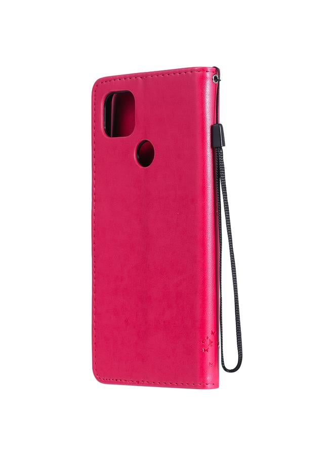 S-TOP Case For Motorola Moto G9 Power Tree & Cat Pattern Pressed Printing Horizontal Flip PU Leather Case with Holder & Card Slots & Wallet & Lanyard - Image 3