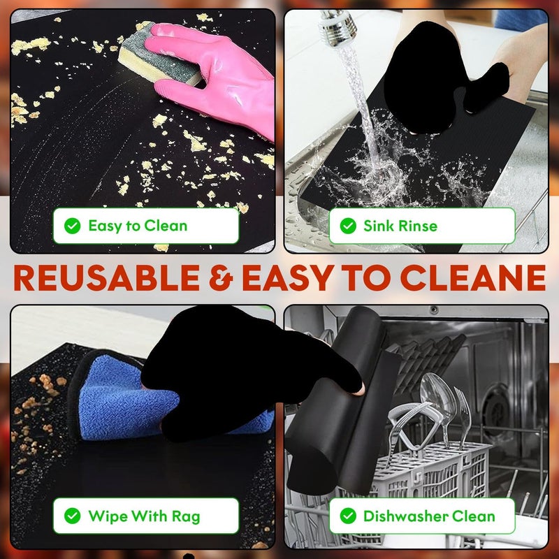 Grill Magic 3 Pack Non-Stick Heavy Duty Oven Liners Set for Bottom of Electric Oven by Grill Magic - Thick, Heat Resistant Fiberglass Mat - Easy to Clean, Reduce Spills, Stuck Foods & Clean Up - BPA Free - Image 4