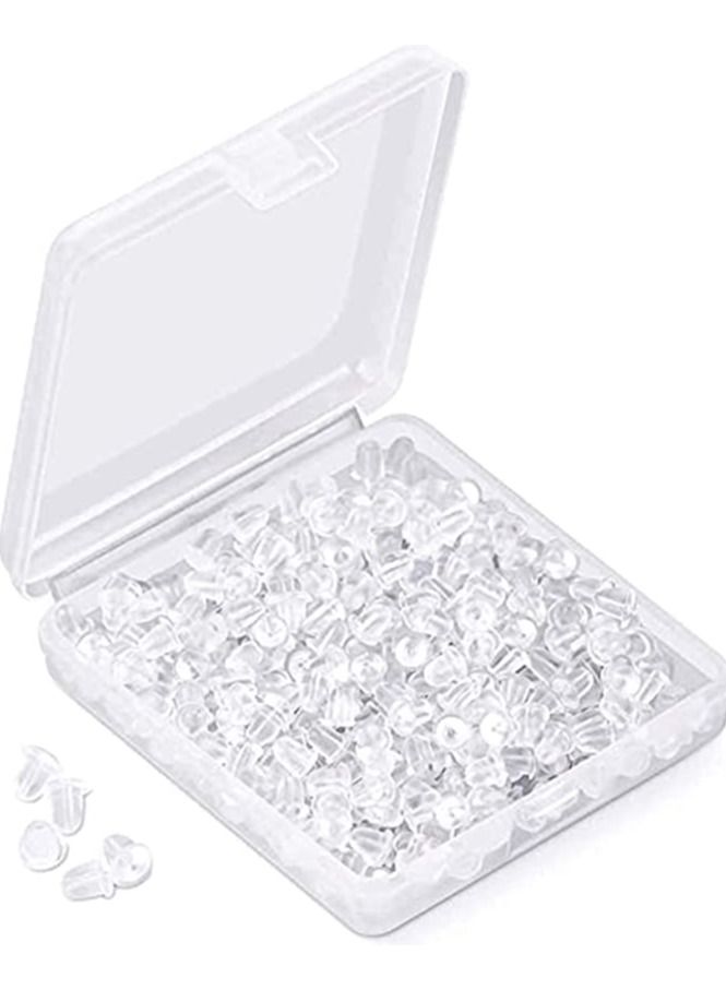 SYOSI Silicone Clear Earring Backs, Soft Clear Ear Safety Hypoallergenic Back Pads, Backstops Bullet Clutch Stopper Replacement for Fish Hook Earring Studs Hoops Diameter 4mm (500PCS) - Image 1