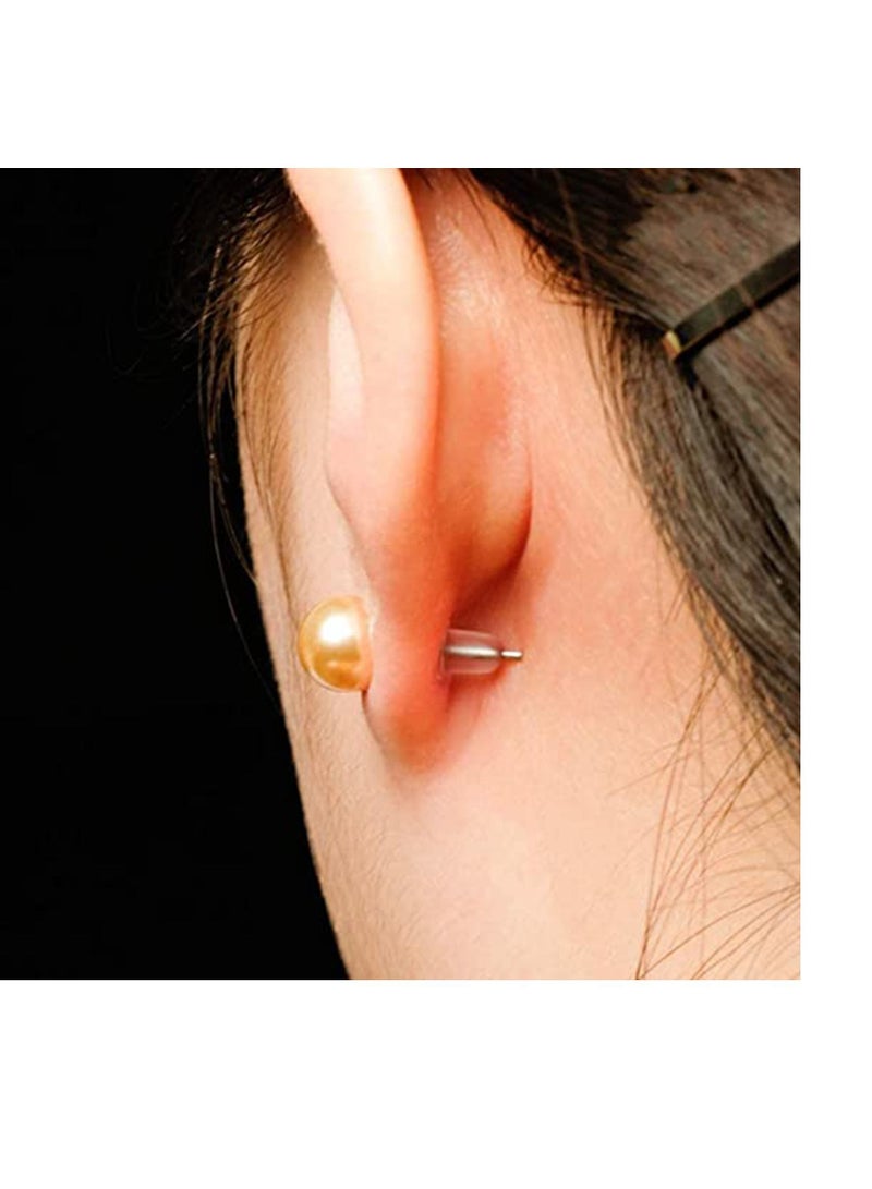 SYOSI Silicone Clear Earring Backs, Soft Clear Ear Safety Hypoallergenic Back Pads, Backstops Bullet Clutch Stopper Replacement for Fish Hook Earring Studs Hoops Diameter 4mm (500PCS) - Image 2