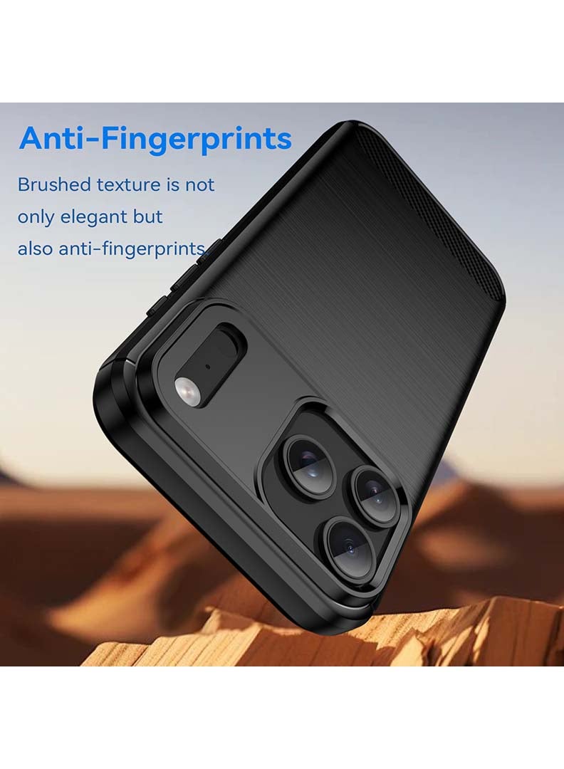 Case Up Case Compatible with Apple iPhone 17 Pro Max , Premium Brushed Carbon Fiber Texture Cover [Camera Protection] Shockproof Soft Cover, Black - Image 4