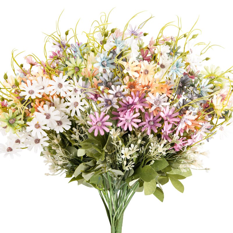 AUMVEYI 6 Bundles Wildflowers Artificial Flowers Outdoor Fake Daisy UV Resistant Silk Wild Flower Bouquets Bulk Faux Plants Plastic Greenery for Decoration vase Floral Arrangements Home Dcor