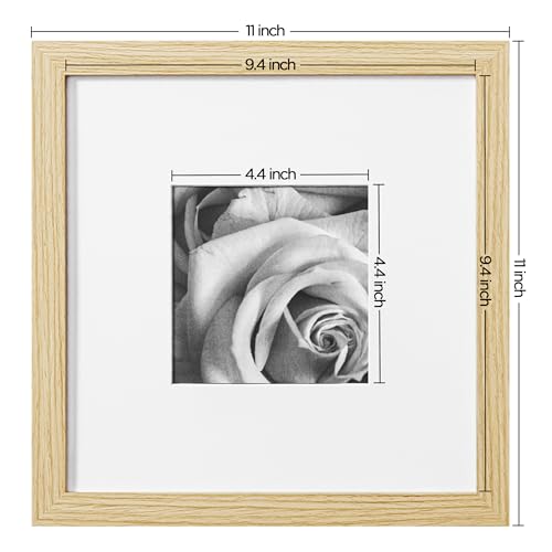 eletecpro إليتك برو 10x10 مجموعة إطارات صور 9 قطع مع مات لصور 5x5 أو بدون مات لصور 10x10، ديكور جدارية مربعة للمعرض، مجموعة إطارات طبيعية للتعليق على الحائط - Image 3