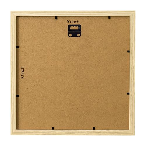 eletecpro إليتك برو 10x10 مجموعة إطارات صور 9 قطع مع مات لصور 5x5 أو بدون مات لصور 10x10، ديكور جدارية مربعة للمعرض، مجموعة إطارات طبيعية للتعليق على الحائط - Image 4