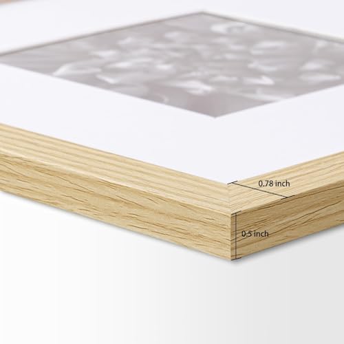 eletecpro إليتك برو 10x10 مجموعة إطارات صور 9 قطع مع مات لصور 5x5 أو بدون مات لصور 10x10، ديكور جدارية مربعة للمعرض، مجموعة إطارات طبيعية للتعليق على الحائط - Image 5