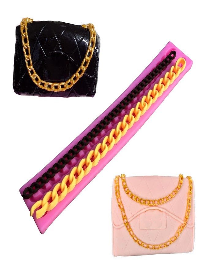 Apiocmy Silicone Chain Mold - Perfect for Creating Realistic Purse Bag Fondant Decorations, Ideal for Gum Paste, Sugarcraft, and Chocolate Crafting - Image 1