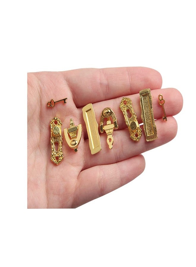 Acxico 2Pcs 1:12 Scale Mini House Miniature Door Plate, Knocker, Letter Box and Key - Image 1