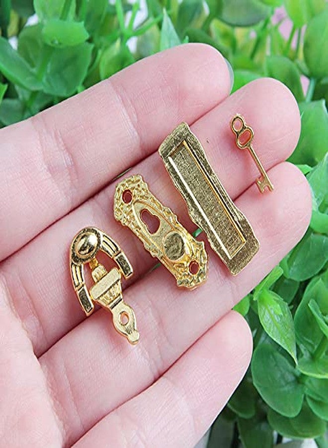Acxico 2Pcs 1:12 Scale Mini House Miniature Door Plate, Knocker, Letter Box and Key - Image 2