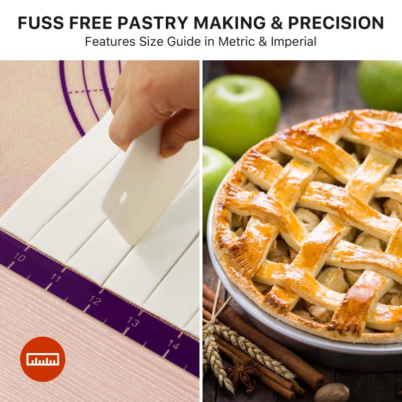 DANIA DEAN Baking Mat, 26" x 16" Silicone Extra Large Non Stick Baking Sheet Mat with Measurement Non-slip Dough Rolling Mat,Reusable Food Grade Silicone Counter Mat for Making Cookies,Macarons,Bread and Pastry - Image 5