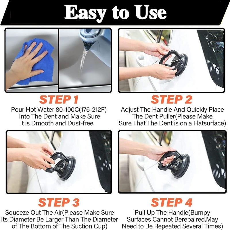 EVCRIERH Dent Puller,10 Pcs Set Car Dent Removal Tools Handle Lifter Car Dent Repair Kit Strong Suction Cup and Paintless Dent Repair Kit for Car Body Dent,Glass Lifting,Tiles and Heavy Objects Moving - Image 3