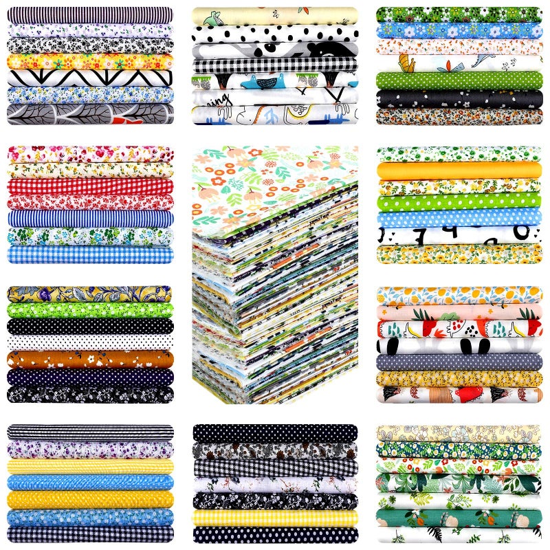 Tudomro 70 Pcs 10 x 10 Inch Cotton Fabric Squares Multicolor Quilting Fabric Bundles Precut Printed Patchwork Materials for Holiday DIY Crafts Cloths Handmade(Fresh Style) - Image 1