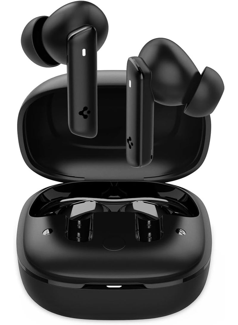 Spigen True Wireless Earbuds, Active Noise Cancellation Bluetooth Headphones with 30H Playtime, EQ Customizing App, 6 Mics, Gaming Mode, LCP Graphene Driver - Black - Image 1