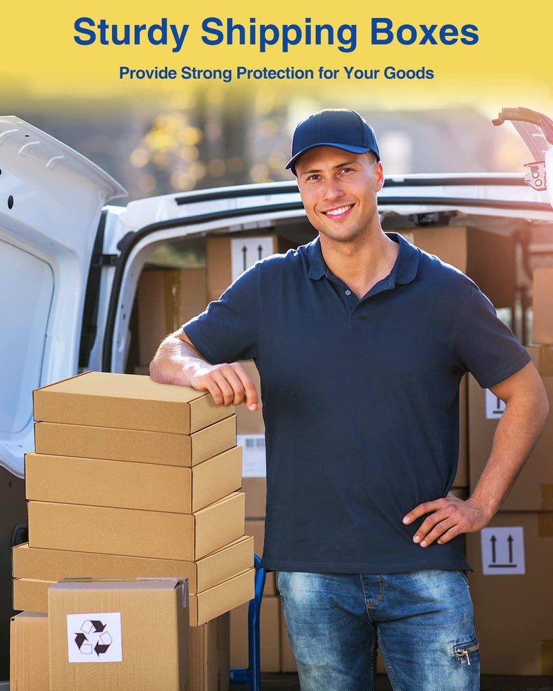 Poever Shipping-Boxes-12x9x3 Inches: 22 Pack-Cardboard-Boxes-for-Packaging, Brown-Shipping-Boxes-for-Packing-Small-Business, Corrugated Box Mailers for Book Shoes Gift Mailing - Image 4