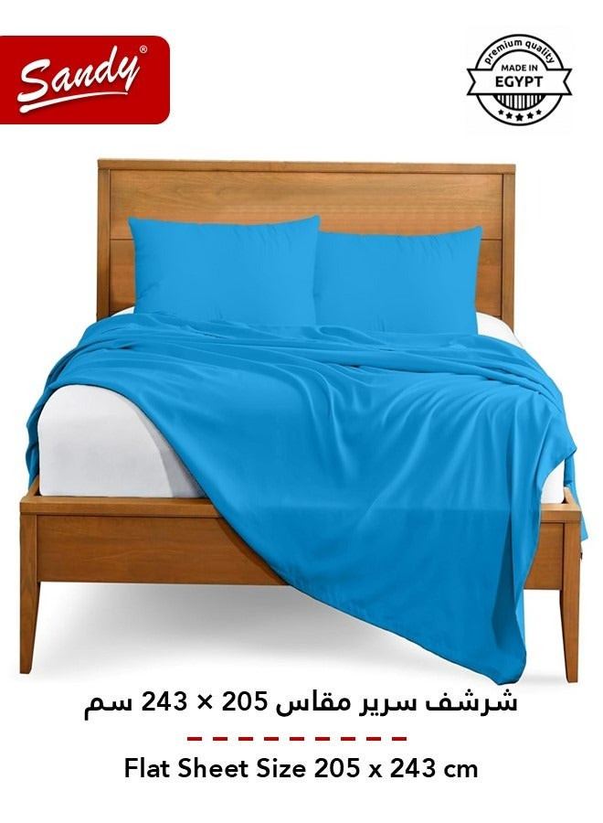 Sandy Premium Hotel Quality Flat Sheet and Pillow Cases, Bed Sheet 3 Pieces Set, Soft & Breathable and Cooling, Full Size 243 x 205 cm, Turquoise - Image 3