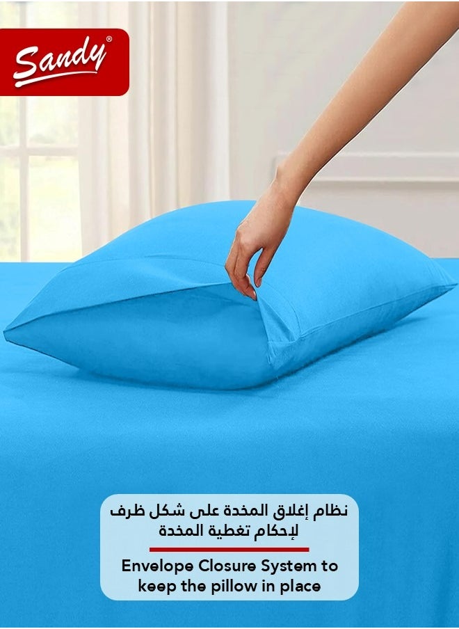 Sandy Sandy Premium Hotel Quality Flat Sheet and Pillow Cases, Bed Sheet 3 Pieces Set, Soft & Breathable and Cooling, Full Size 243 x 205 cm, Turquoise  - Image 5
