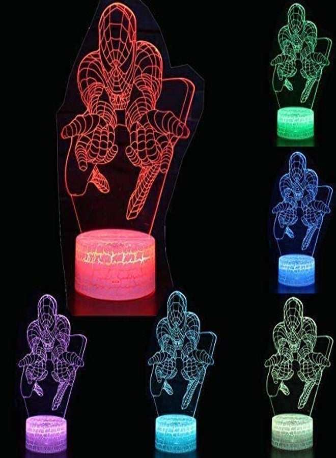 ZYTC 3D Illusion Super Hero Night Light Three Pattern 7 Color Change Decor Lamp Desk Table Night Light Lamp for Kids Children - Image 2