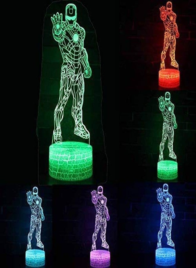 ZYTC 3D Illusion Super Hero Night Light Three Pattern 7 Color Change Decor Lamp Desk Table Night Light Lamp for Kids Children - Image 3